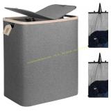 DOKEHOM 160L Double Laundry Basket with Lid