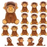 16PCS Mini Highland Cow Plush Toy - 5.9" Cow