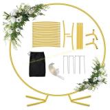 Gold Round Balloon Arch Stand, 7.2ft Backdrop