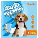 Bestle Male Dog Wrap, 40 Count, M