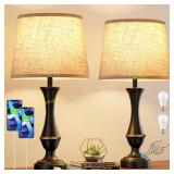 Touch Lamps Set of 2   USB-C+A, 3-Way Dimmable