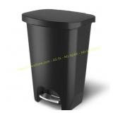 Glad Stainless Step Trash Can, 13 gal, Black