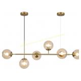 KCO Globe Linear Chandelier   6 Light Amber