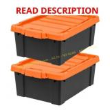 2 ct 11 Gal. Store-It-All Tote, Black/Orange Lid