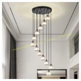 Raindrop Crystal Chandelier 12-Light Black