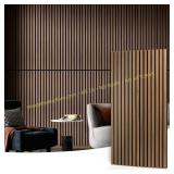 Art3d 2 Wood Slat Acoustic Panels, Walnut
