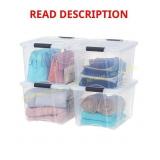 IRIS 4 Pack 40qt Clear View Bin with Lid