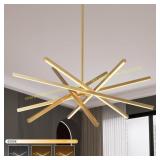 Gold Chandelier LED 6-Lights 3-Color Dimmable