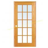 32x80 Right Hand Pine 15-Lite Interior Door