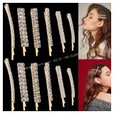 Bridal Rhinestone Hair Clips (Gold)