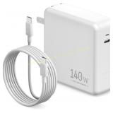 140W USB-C Charger for MacBook Pro/Air + Cable