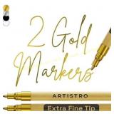 ARTISTRO 2 Acrylic Paint Pens 0.7mm Gold (47)