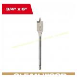 Milwaukee Tool Flat Boring Bit 3/4 x 6