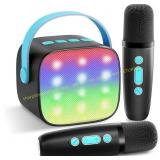 YLL Mini Karaoke Machine w/ 2 Mics (Black)