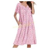 Ekouaer Women s Nightgown with Pockets Large