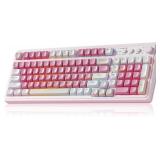 AULA 99 Keyboard, Wireless RGB Backlit Pink