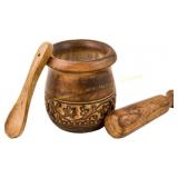 GoCraft Wooden Mortar & Pestle Grinder, 3.5 in
