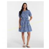 Time and Tru Cotton Puff-Sleeve Dress Sz L