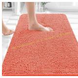 OLANLY Bath Rugs 30x20, Chenille Mats Coral