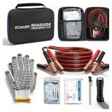 Car Safety Kit with Jumper Cables, Blue