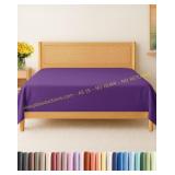 Queen Size Flat Sheet - Ultra-Soft Purple