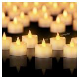 Flameless LED Tea Lights, 50 Pack, Ivory