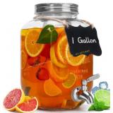 1 Gallon Glass Beverage Dispenser with Lid