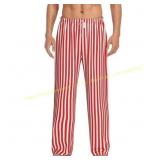 Hirioo Red & White Stripes Pajama Pants Sz XL