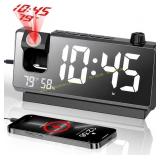 Rotatable Projector Projection Alarm Clock