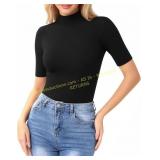 MANGOPOP Mock Turtle Neck Tee 3/4 Sleeve