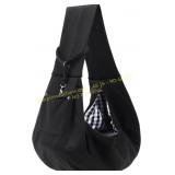 Dog Carrier Sling - Reversible Purse, Black