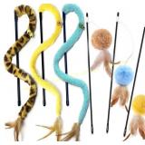 Rainbow Cat Wand Toys: Feather Plush Ball (6)