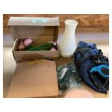 Dog Jacket XS & Leash, 5M Cord, Flower Pens, Vase