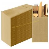 PAW Linen Napkins with Flatware Pocket 50ct
