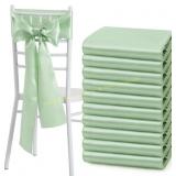 Sage Green Satin Chair Sashes, 10 pcs 108"