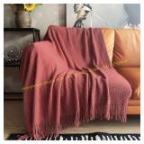 LOMAO Knitted Throw Blanket 50x60, Red Mud