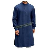 Runcati Mens Kaftan Robe Linen Thobe
