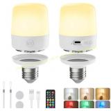 Minetom E26 Rechargeable LED Bulbs, 2 pack