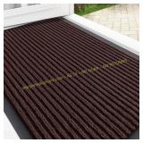 2ct OLANLY Front Door Mat, Indoor/Outdoor Brown