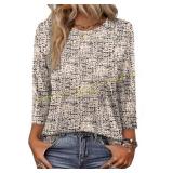 OFEefan 3/4 Sleeve Women s Blouse Crew Neck size 2