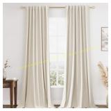 Guken Blackout Linen Curtains 84" 2 Panels