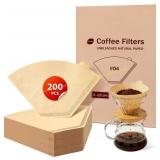 200 Count Coffee Filters #4, Unbleached
