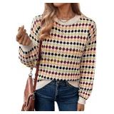 EVALESS Women s Polka Dot Pullover Sweater