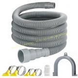 Washing Machine Drain Hose, 10ft + clamps