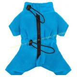 Blue S Fleece Dog Pajamas with Back Zipper