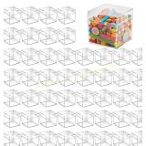 48 Pcs Clear Acrylic Box with Lid, 2x2x2