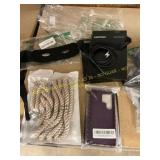 Phone case, charger cords,tassels,black eye mask