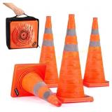 BATTIFE 4x 28" Folding Road Cones