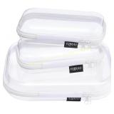 YQBRAO 3-Pack Clear Hard Shell Zipper Case