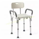 Medline Bath Bench with Back, Padded Arms